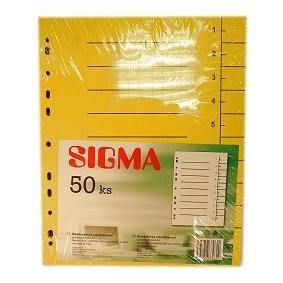 SIGMA Rozdružovač A4 mix farieb 50 ks