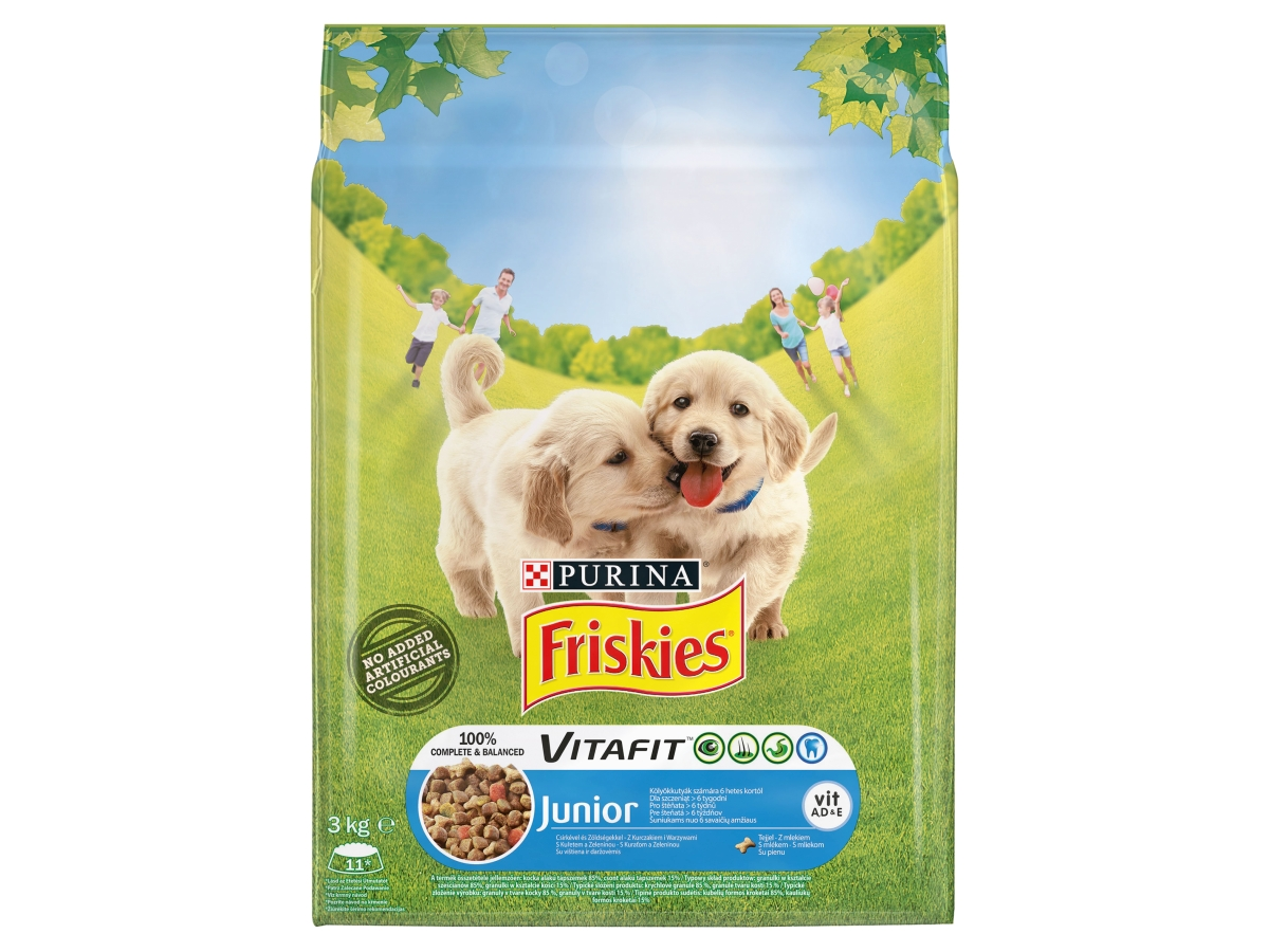 Friskies Junior Granuly s kuracím mäsom a zeleninou 3 kg