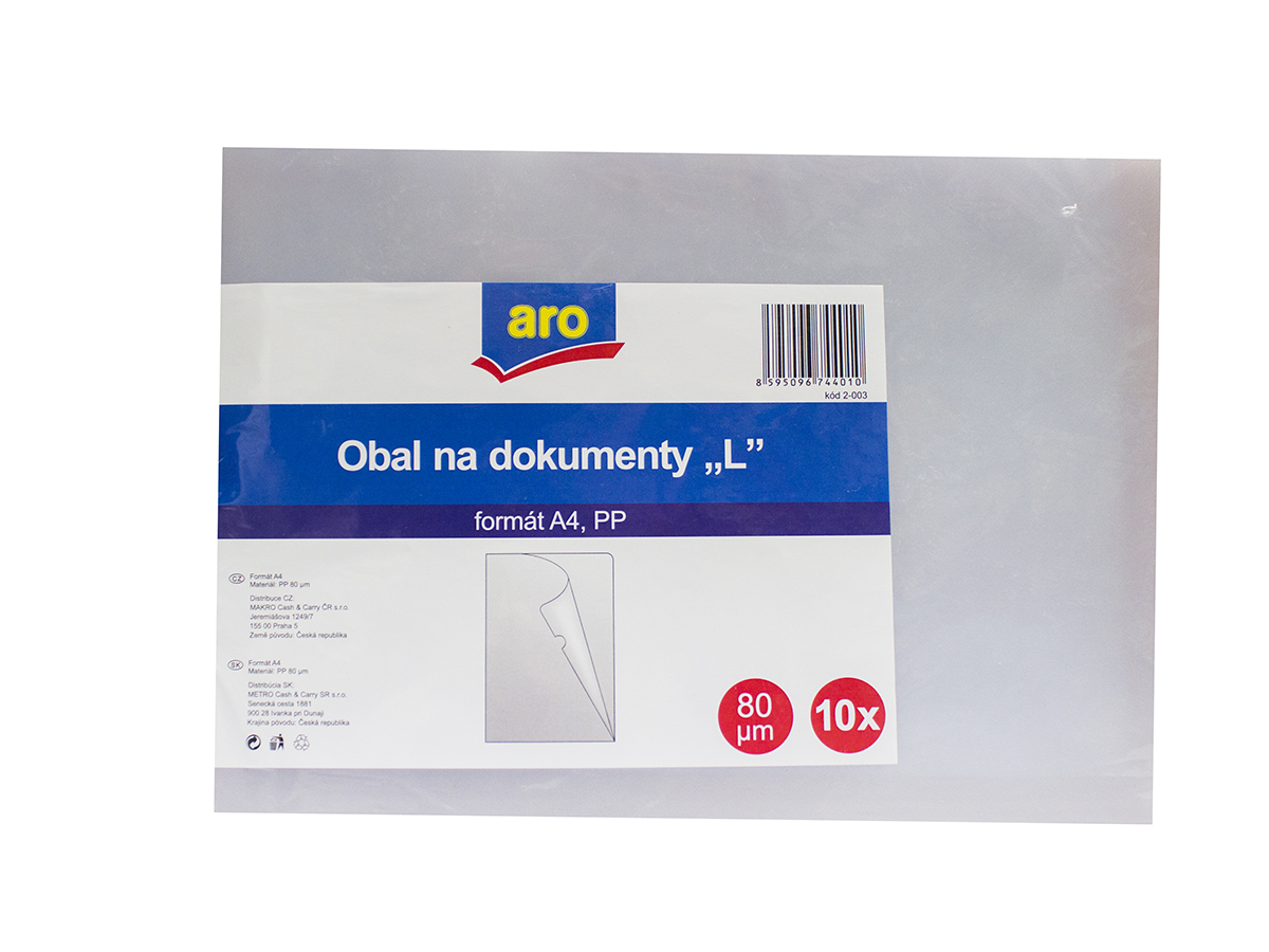 aro Obal zakladací A4 “L“ 10 ks