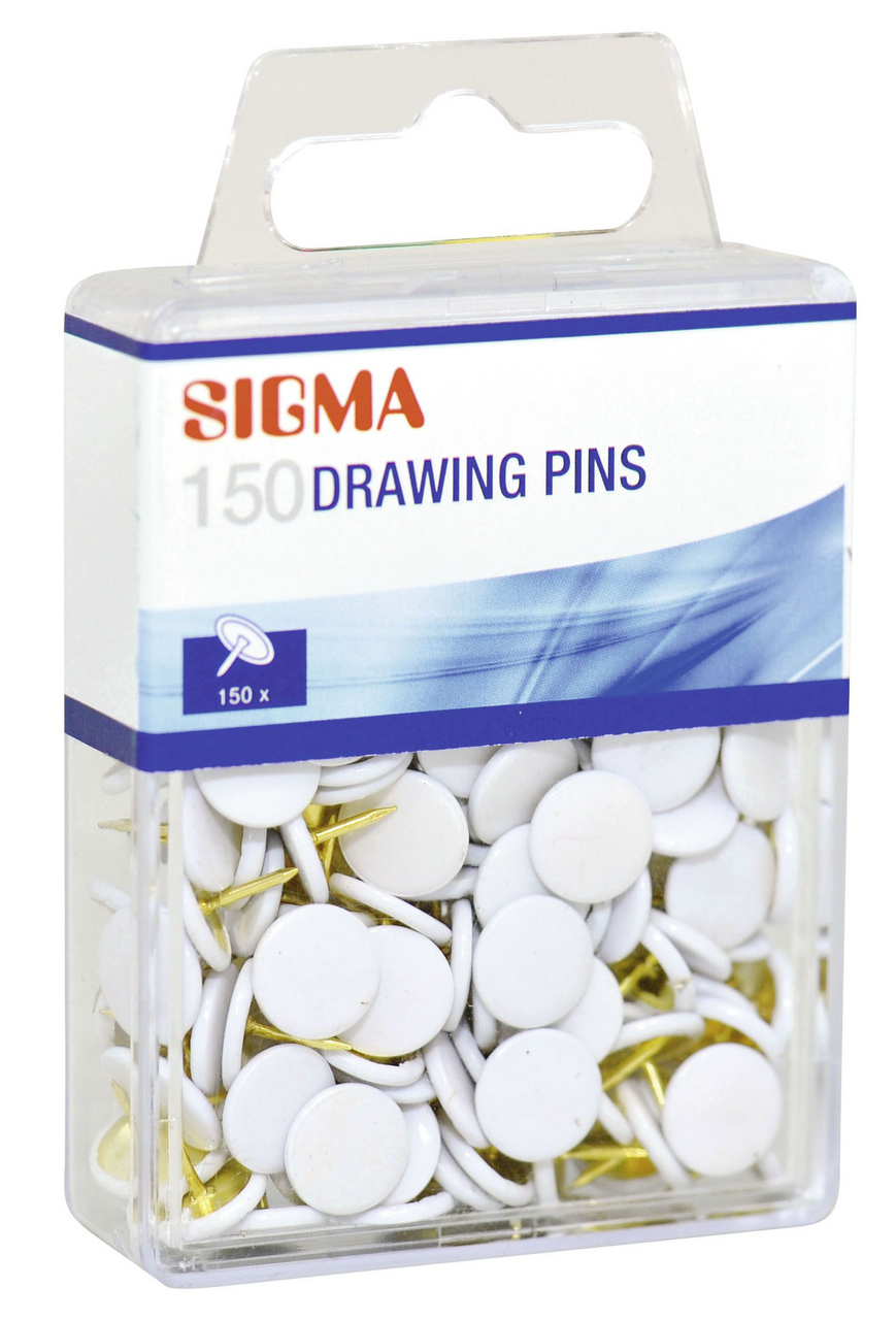 SIGMA Pripináčiky biele 150 ks