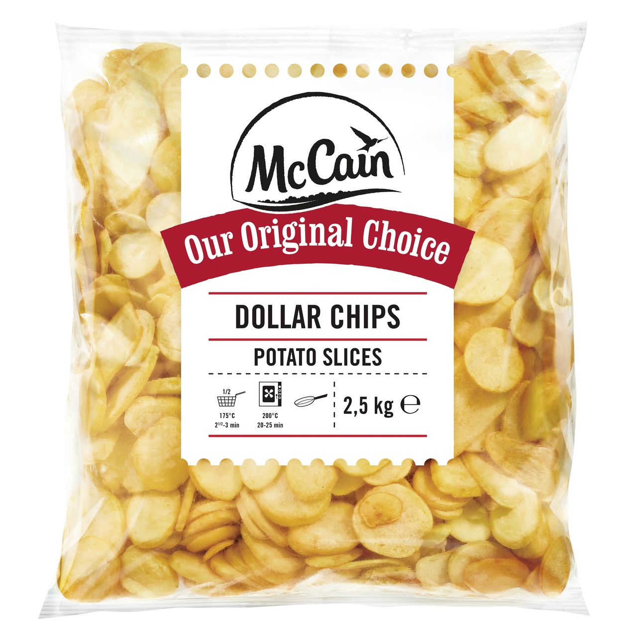 McCain Original Choice Dollar chips potato slices mraz. 2,5 kg