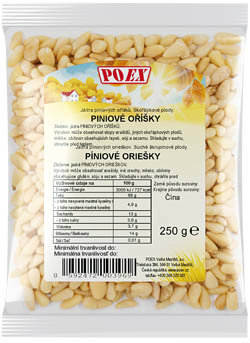Píniové orechy veľké 250 g fólia
