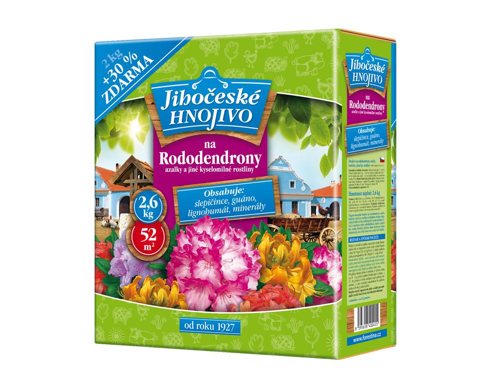 Hnojivo na rododendróny 2kg Juhočeské 1ks +30% navyše