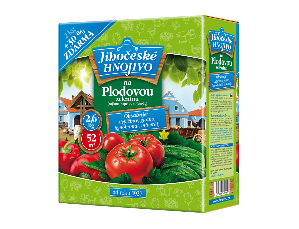 NOHEL-GARDEN Hnojivo na plodovú zeleninu Jihočeské 2kg + 30% navyše