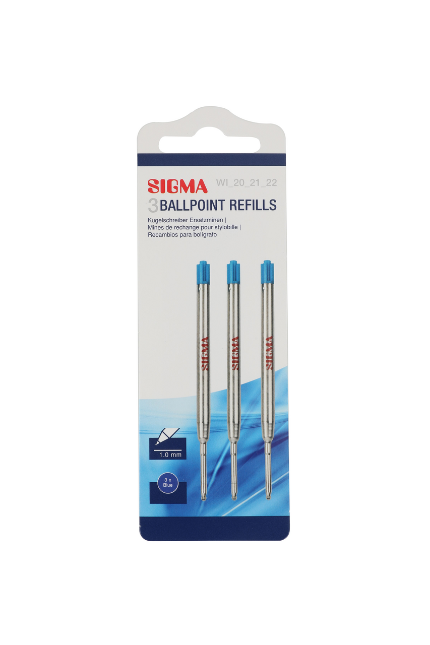 SIGMA Náplň do guličkového pera modrá 1mm 3 ks