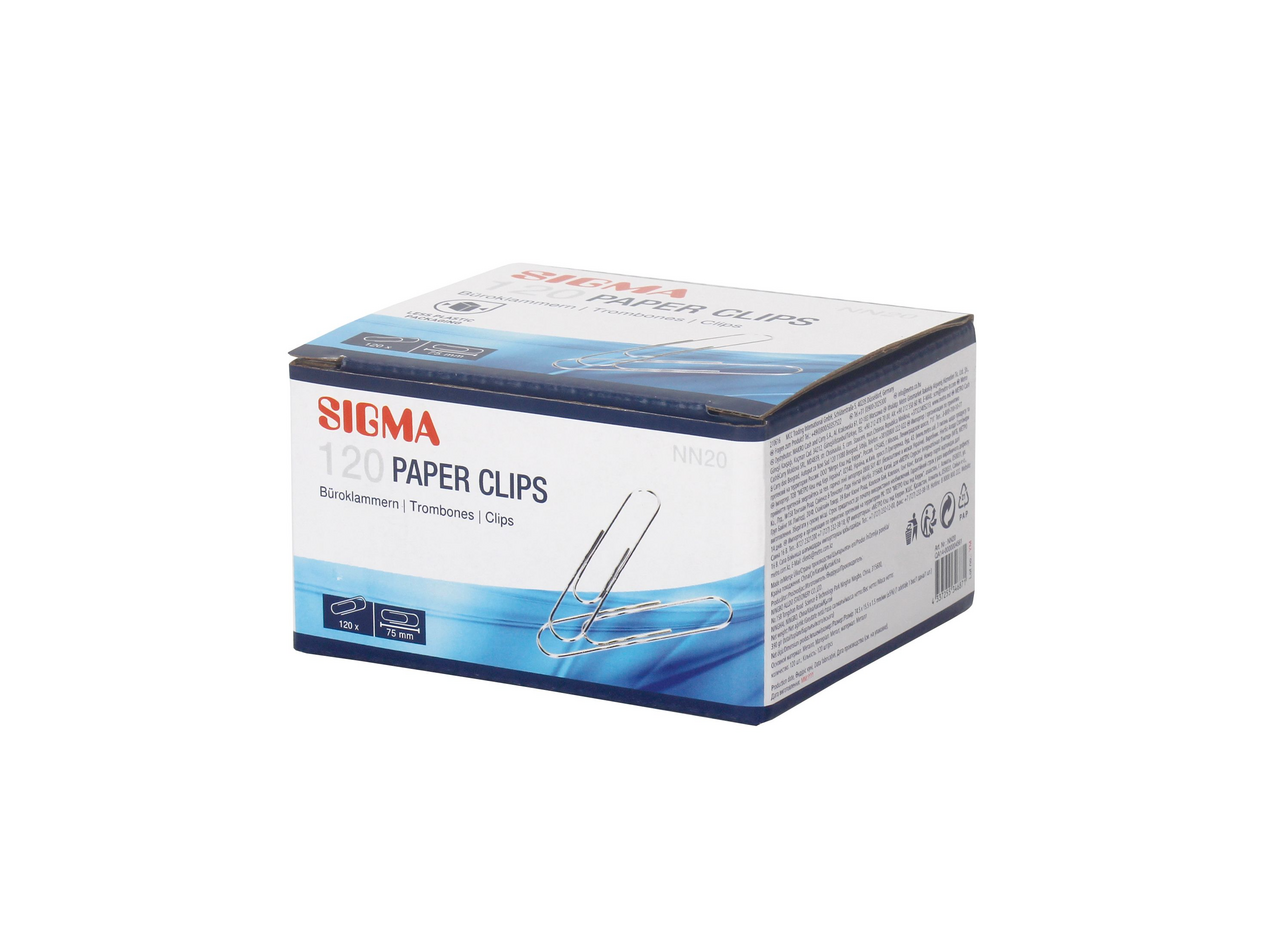SIGMA Sponky kancelárske 75 mm strieborné 120 ks