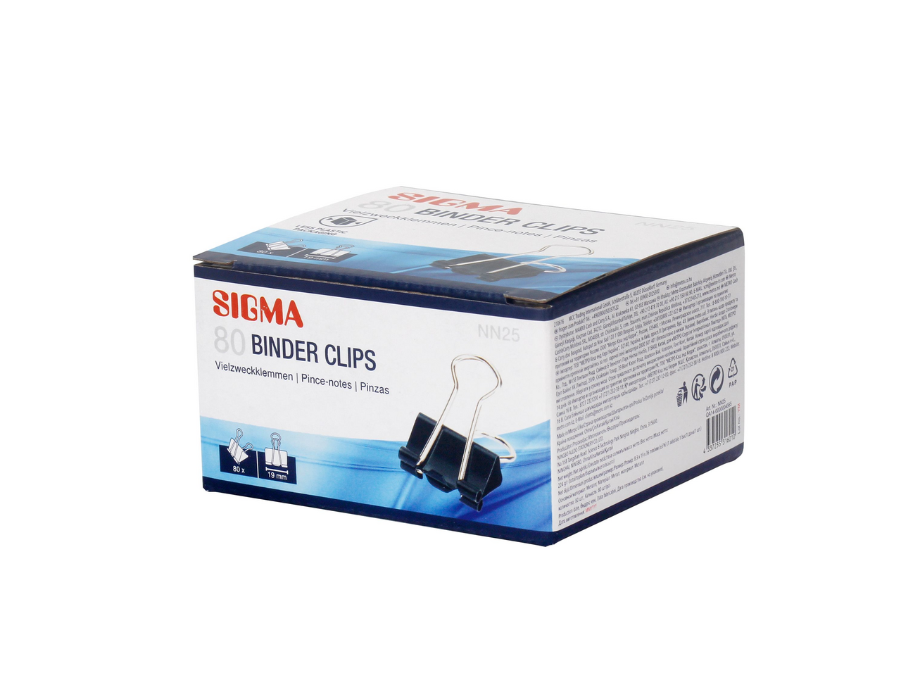 SIGMA Klipy 19 mm čierne 80 ks