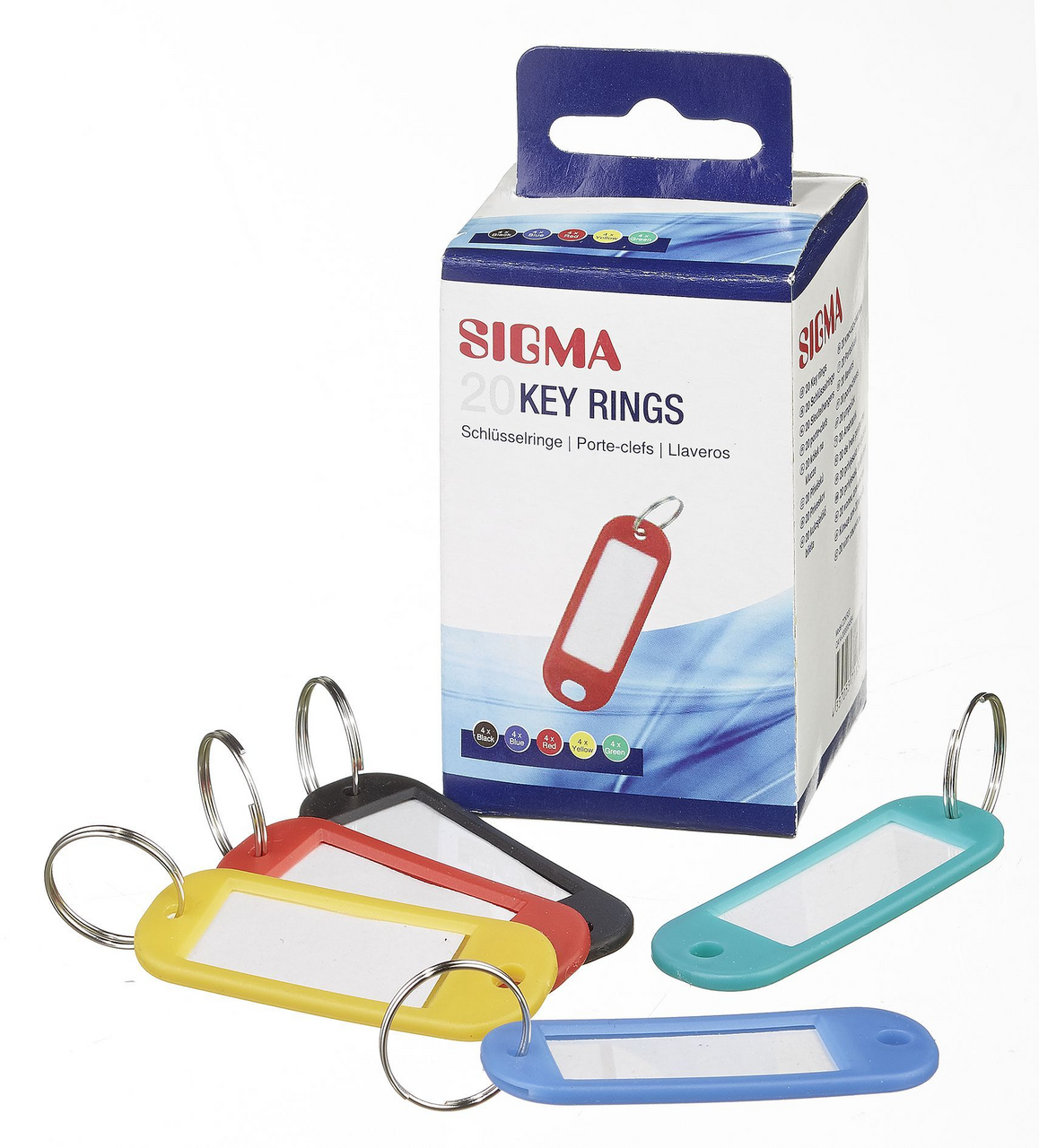 SIGMA Menovky na kľúče mix farieb 20 ks