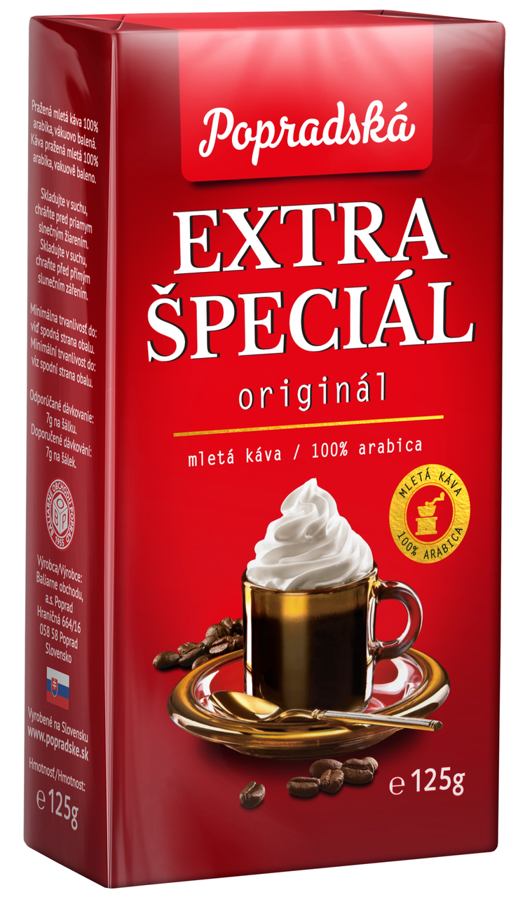 Popradská Extra špeciál káva mletá 12 x 125 g