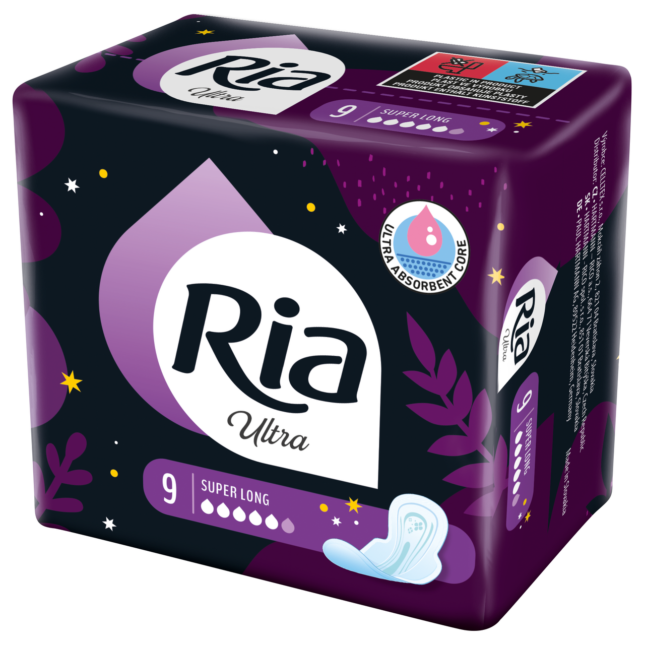 RIA Ultra super plus long dámske vložky 9 ks