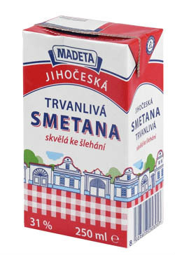 MADETA Jihočeská Smotana na šľahanie UHT 31 % chlad. 250 ml