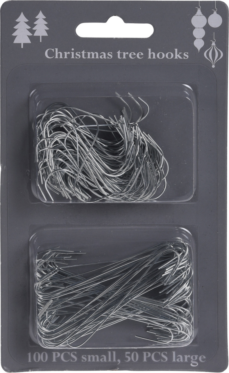 Háčiky na vianočné ozdoby kovové 150 ks