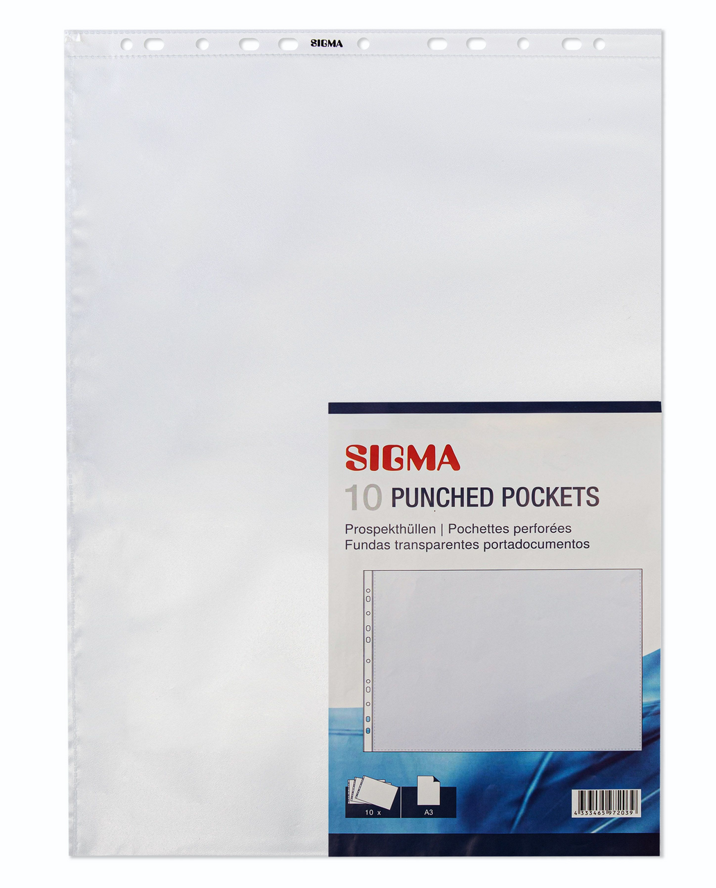 SIGMA Obal zakladací U A3 80µ 10 ks