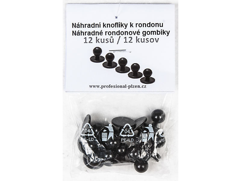 Gombíky rondon náhradné čierne Horeca Select 12ks
