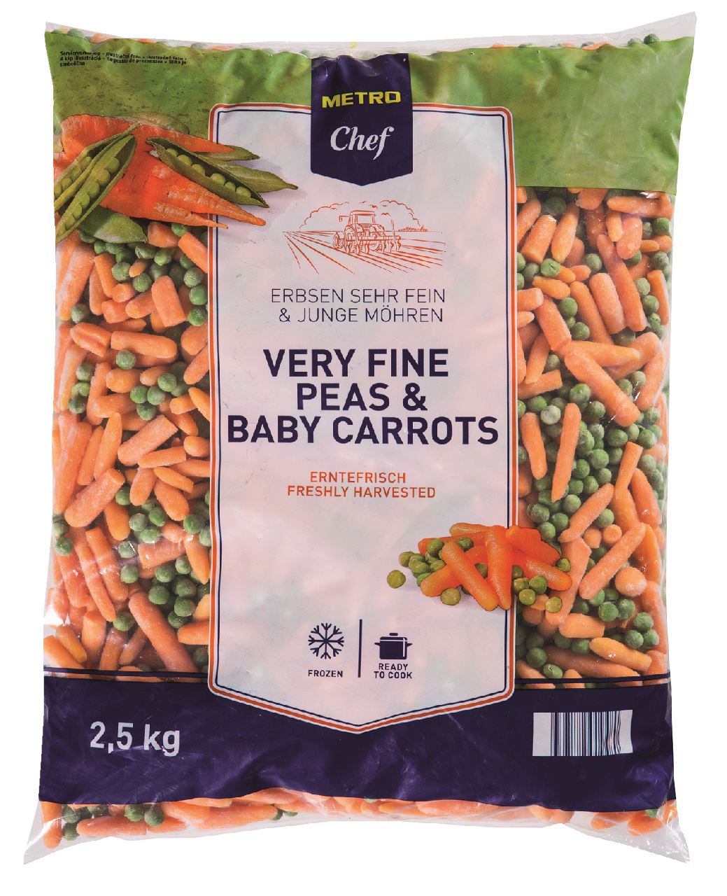 METRO Chef Hrášok s baby mrkvou mraz. 2,5 kg