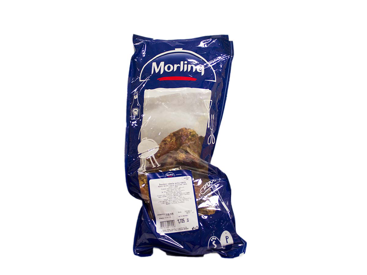 Bravčové rebierka extra mäsité údené chlad. váž. cca 1,5 kg