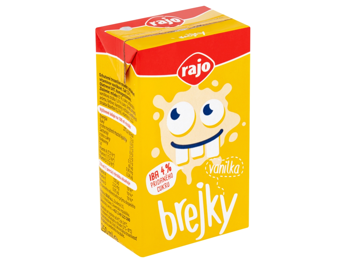 rajo Brejky Vanilkové mlieko UHT chlad. 250 ml