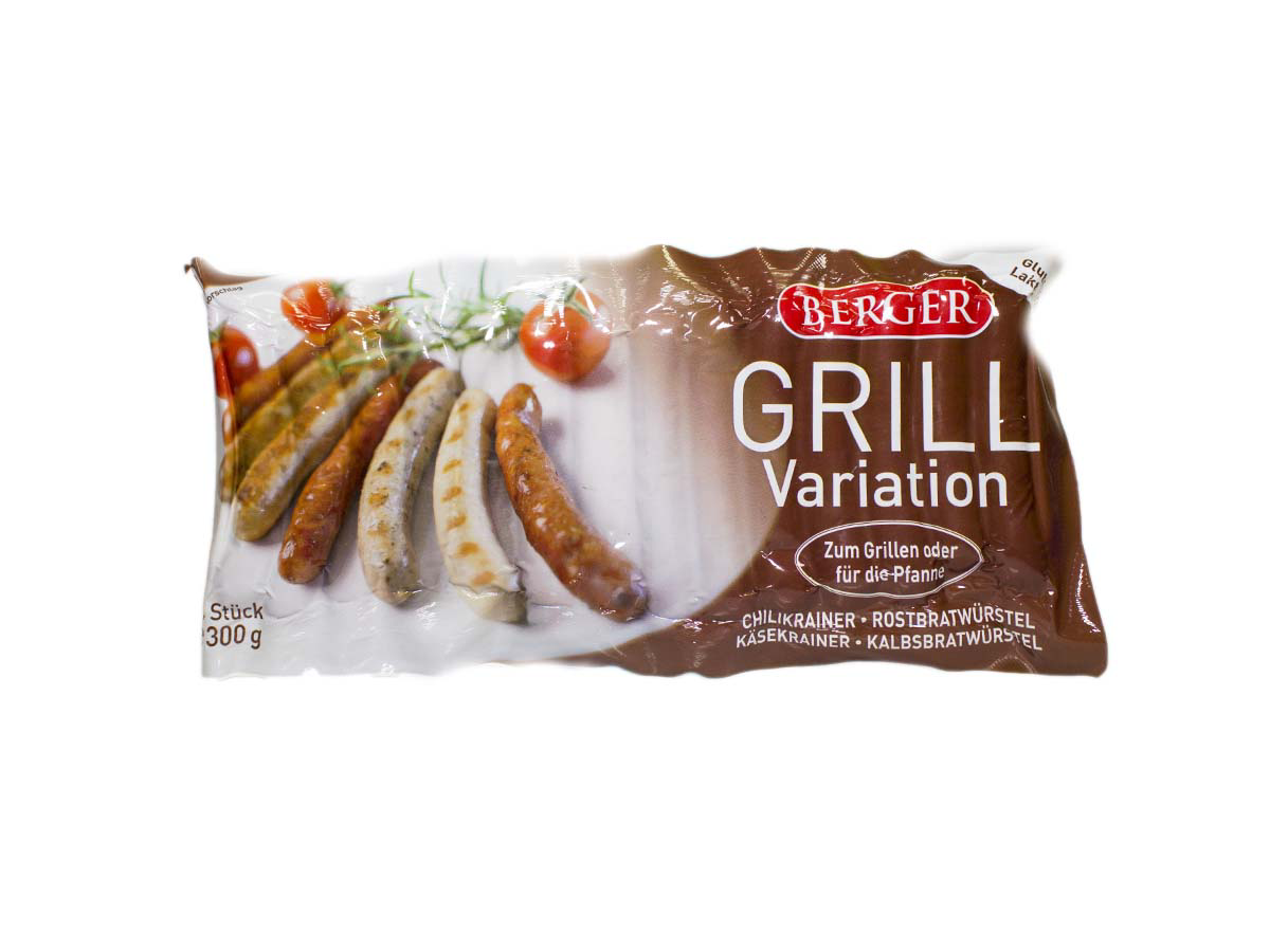 BERGER Grilovacie klobásky mix chlad. 300 g