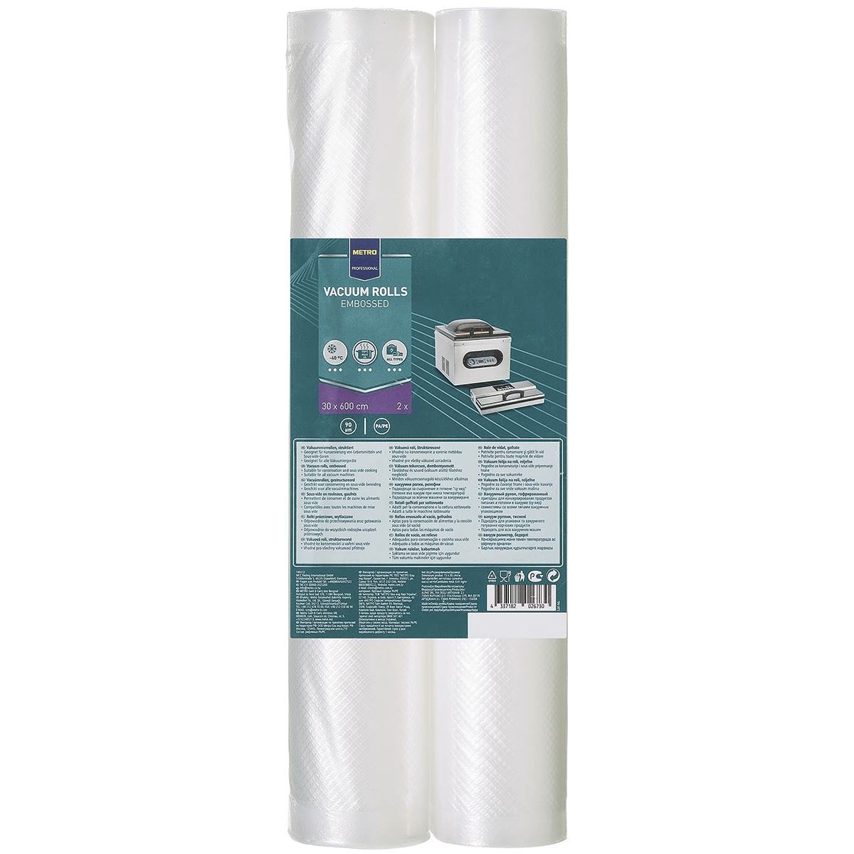 METRO PROFESSIONAL Vrecká vákuové vrúbkované role 30 x 600 cm 2 ks