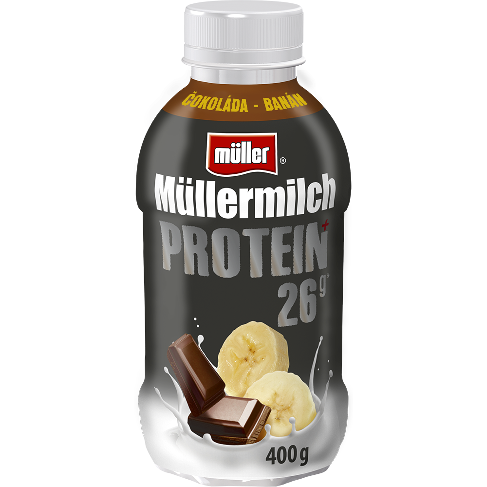 müller Müllermilch Protein Mliečny nápoj mix (vanilka, banán/ čokol.) chlad. 400 g