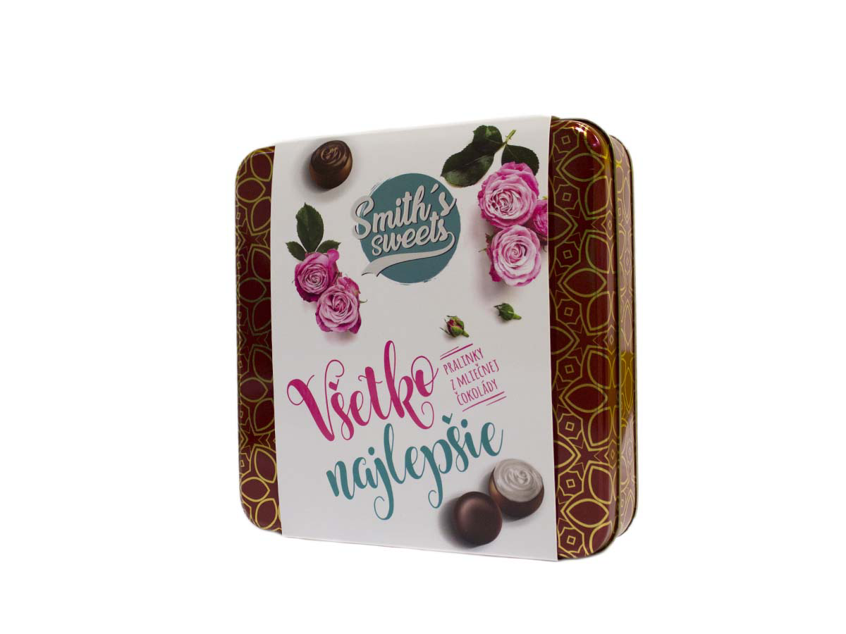 Luxusné pralinky v plechovej dóze Všetko najlepšie 200 g