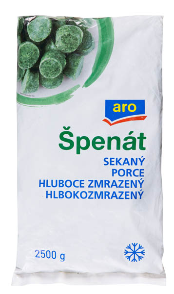 aro Špenát krájaný porcie mraz. 2,5 kg