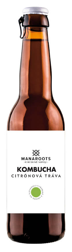 MANA ROOTS Kombucha citrónová tráva limonáda 330 ml SKLO