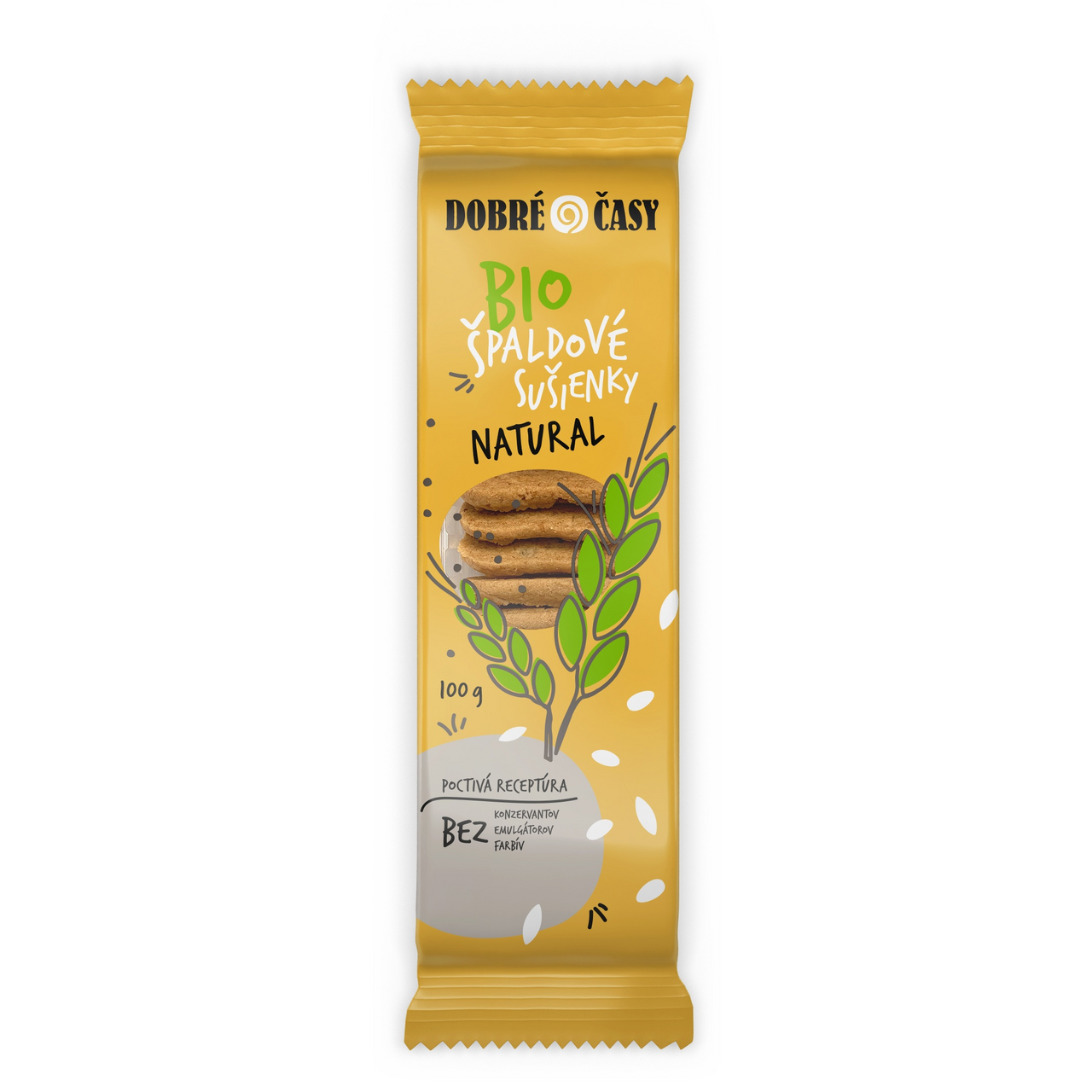 BIOMILA Dobré časy Sušienky špaldové natural 100 g