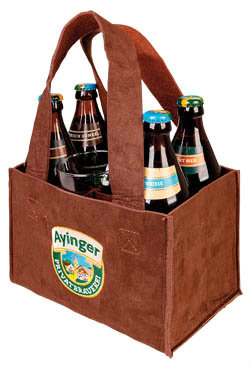 AYINGER pivo 5 x 500 ml + pohár a kožená taška