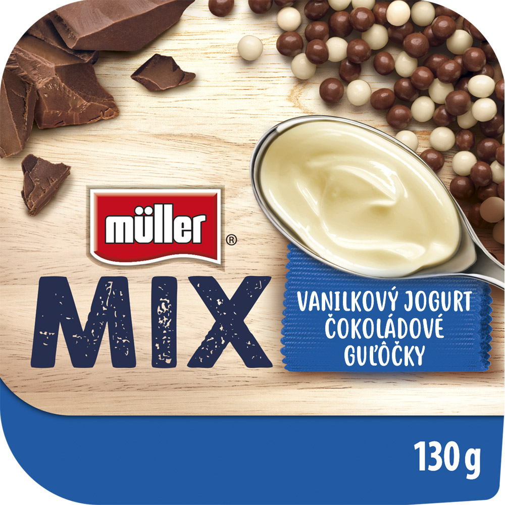 müller Mix Jogurt vanilkový s čokoládovými guľôčkami chlad. 4 x 130 g