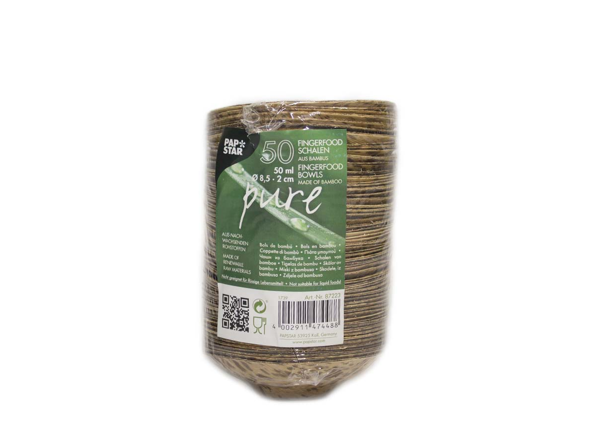 PAPSTAR Miska z bambusu Pure Fingerfood 50 ml 50 ks