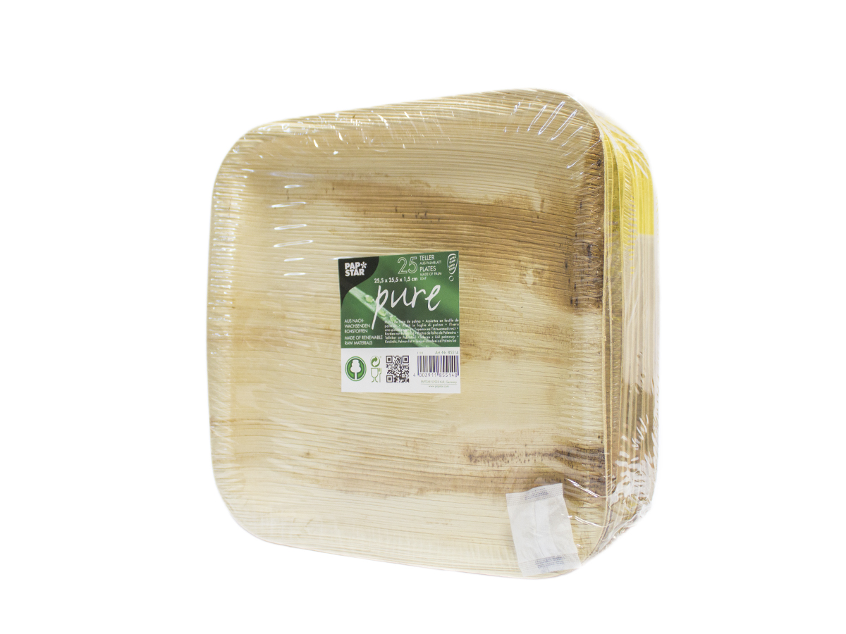 PAPSTAR pure Tanier oválny z palmových listov 25,5 x 25,5 cm 25 ks
