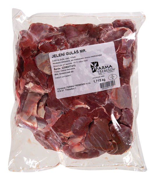 Jeleň guláš mraz. váž. cca 2 kg