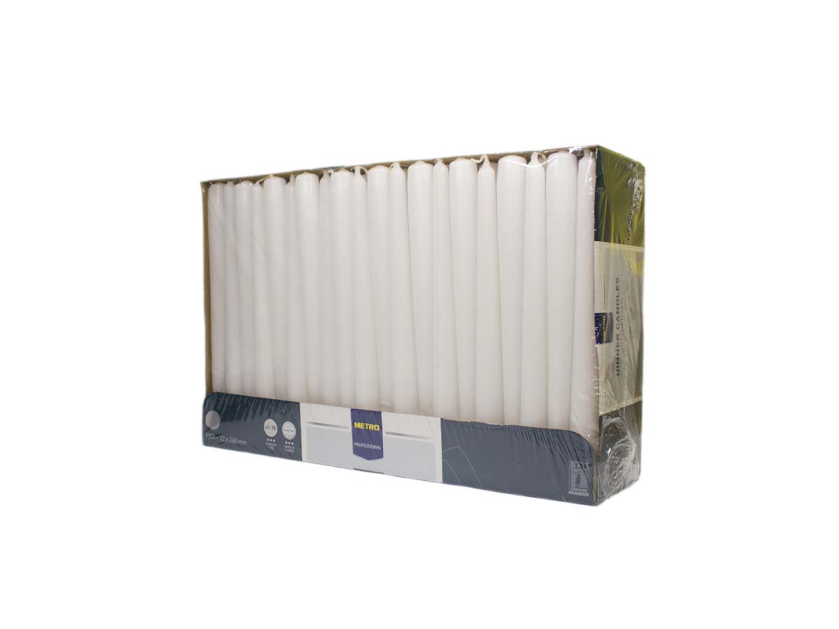 METRO PROFESSIONAL Sviečka biela 2 x 24 cm 100 ks