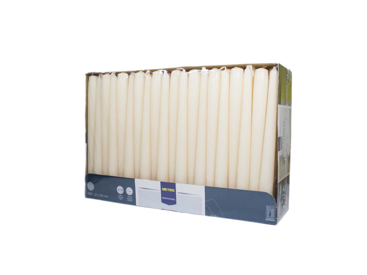 METRO PROFESSIONAL Sviečka slonová kosť 2 x 24 cm 100 ks