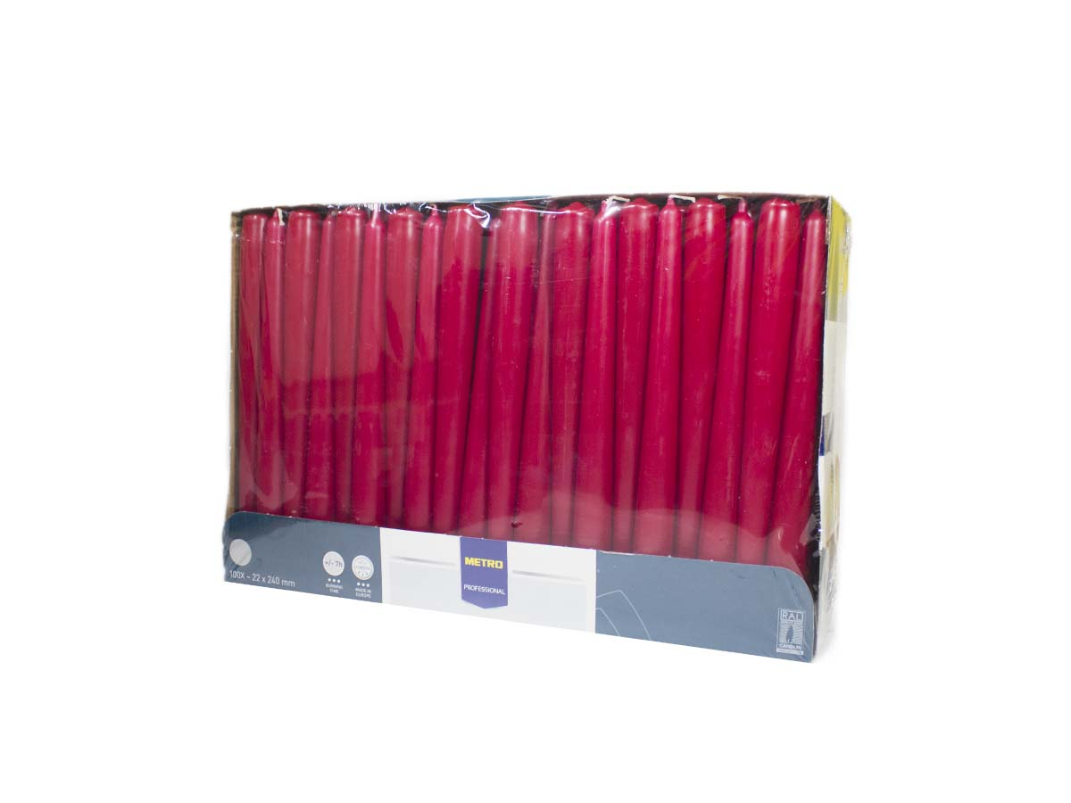 METRO PROFESSIONAL Sviečka bordová 2 x 24 cm 100 ks