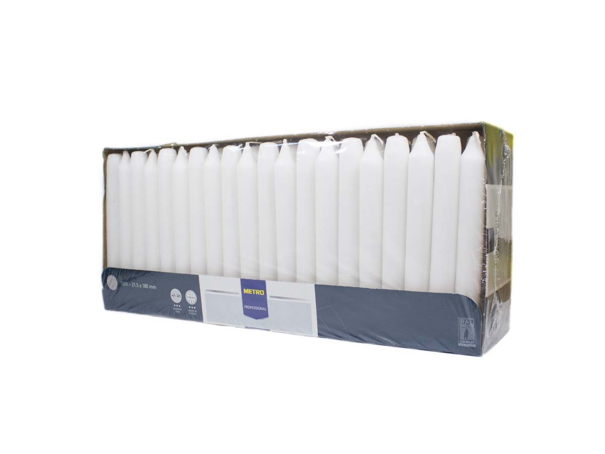 METRO PROFESSIONAL Sviečka biela 2 x 18 cm 100 ks