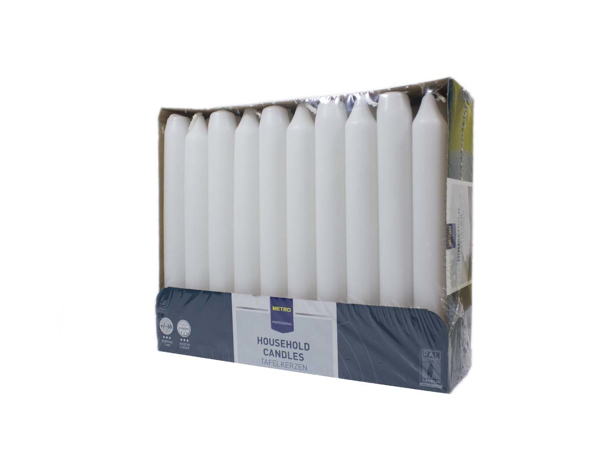 METRO PROFESSIONAL Sviečka biela 2 x 18 cm 30 ks