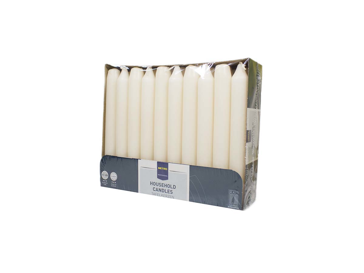 METRO PROFESSIONAL Sviečka slonová kosť 2 x 18 cm 30 ks