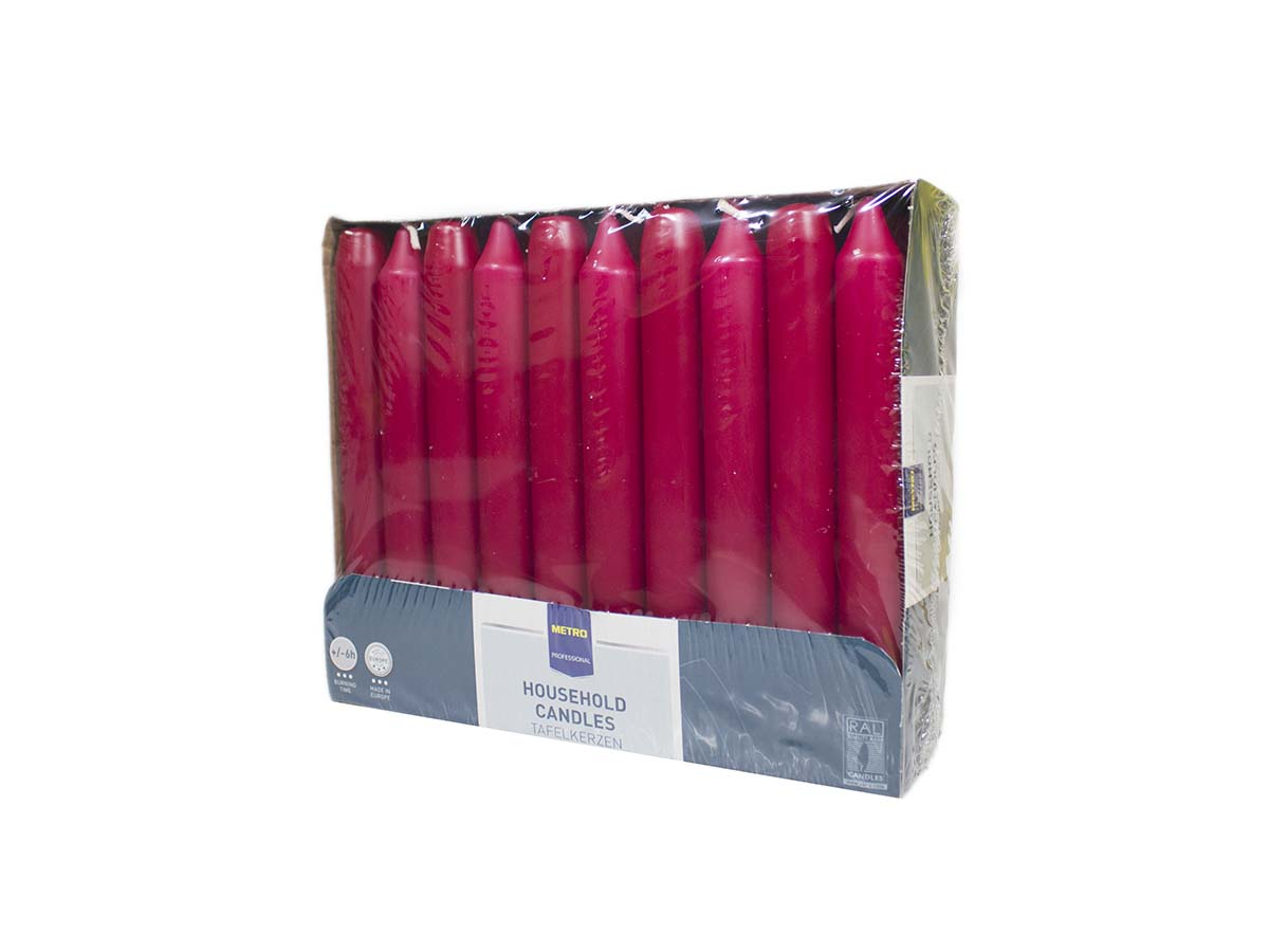 METRO PROFESSIONAL Sviečka bordová 2 x 18 cm 30 ks