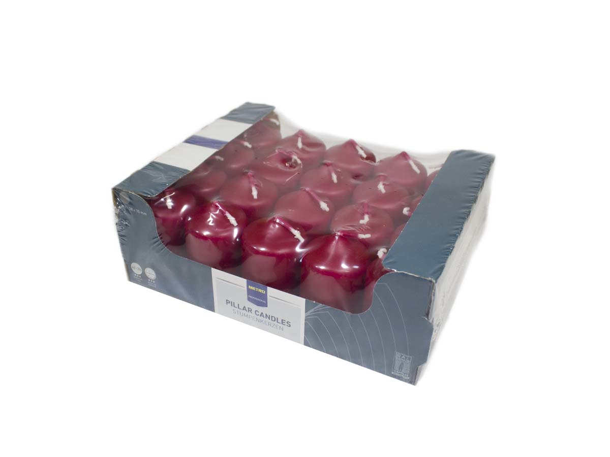 METRO PROFESSIONAL Sviečka bordová 4 x 7 cm 20 ks