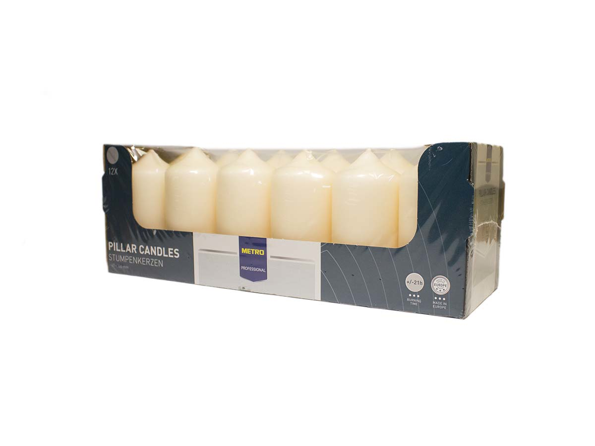 METRO PROFESSIONAL Sviečka biela 5 x 10 cm 12 ks