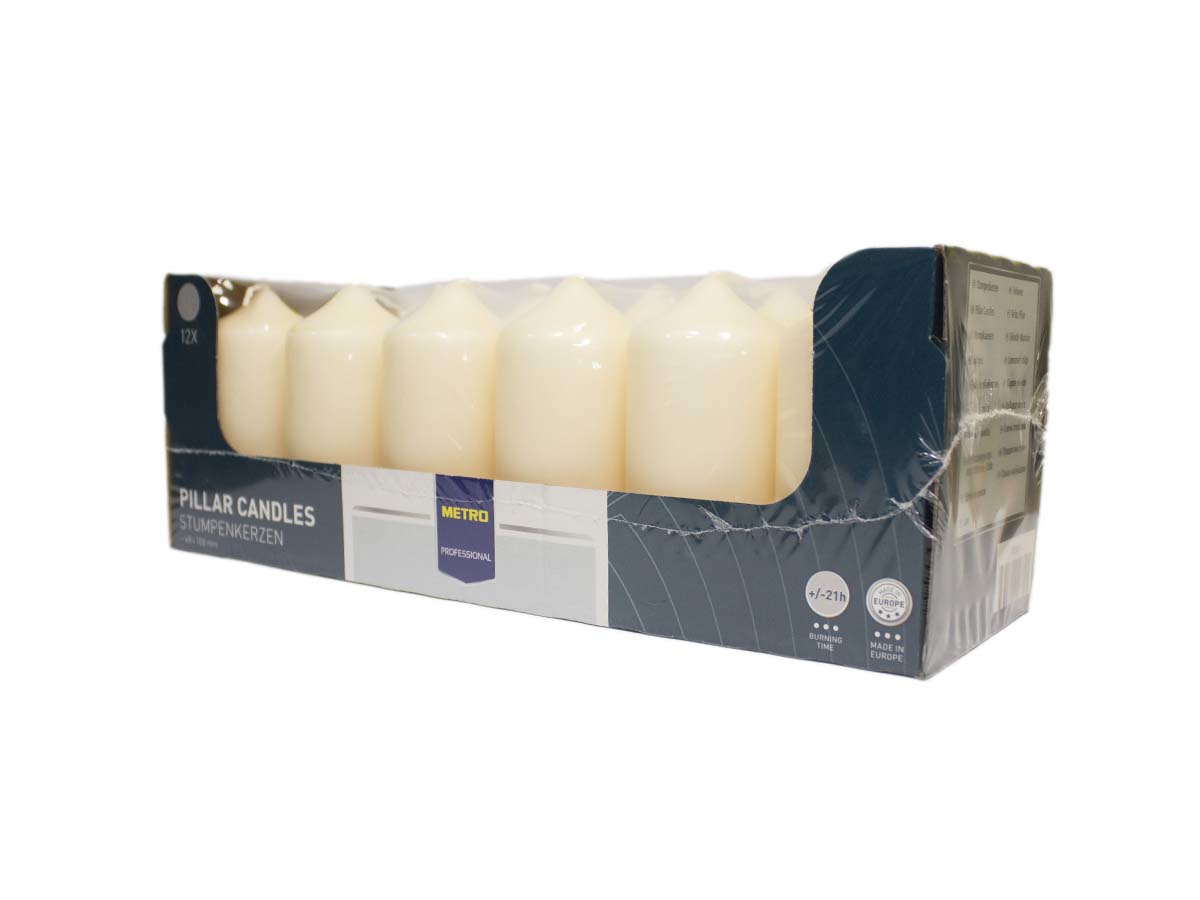 METRO PROFESSIONAL Sviečka slonová kosť 5 x 10 cm 12 ks