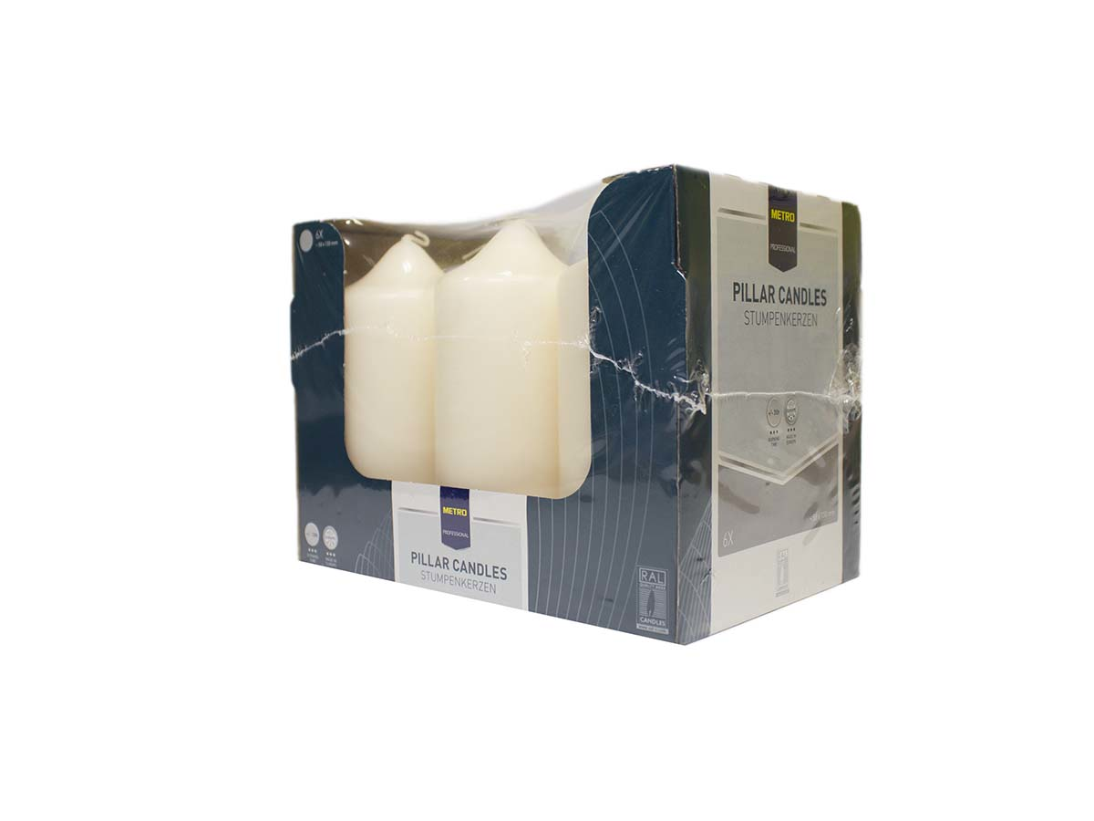 METRO PROFESSIONAL Sviečka biela 6 x 13 cm 6 ks
