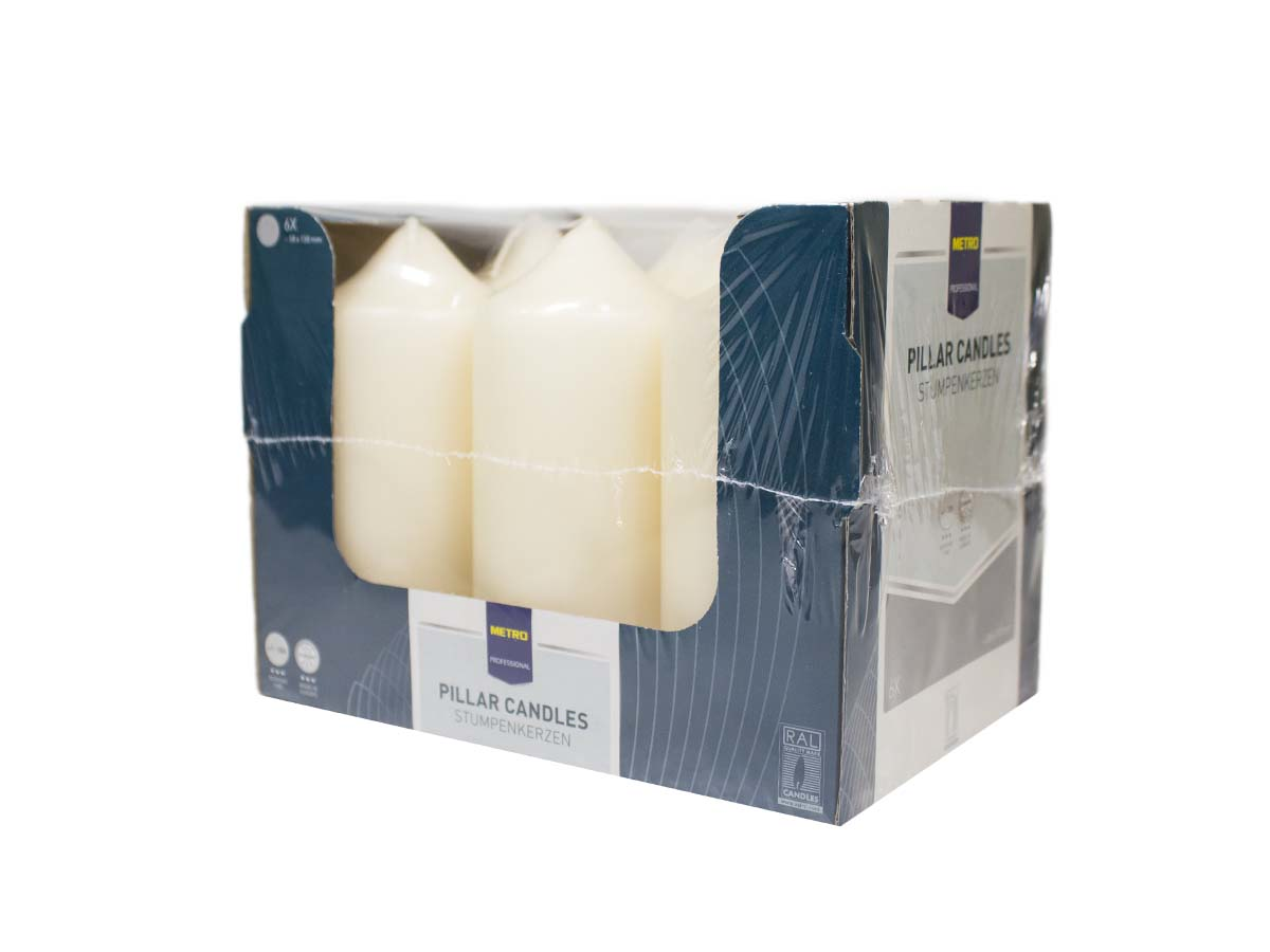 METRO PROFESSIONAL Sviečka slonová kosť 6 x 13 cm 6 ks