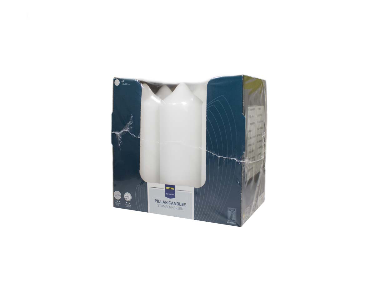 METRO PROFESSIONAL Sviečka biela 7 x 20 cm 6 ks