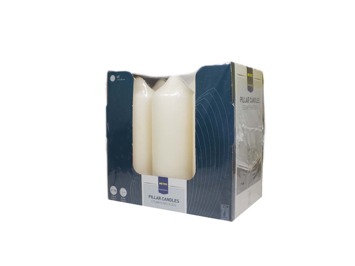 METRO PROFESSIONAL Sviečka slonová kosť 7 x 20 cm 6 ks