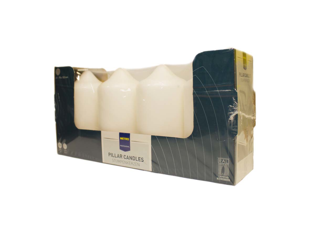 METRO PROFESSIONAL Sviečka slonová kosť 8 x 15 cm 4 ks