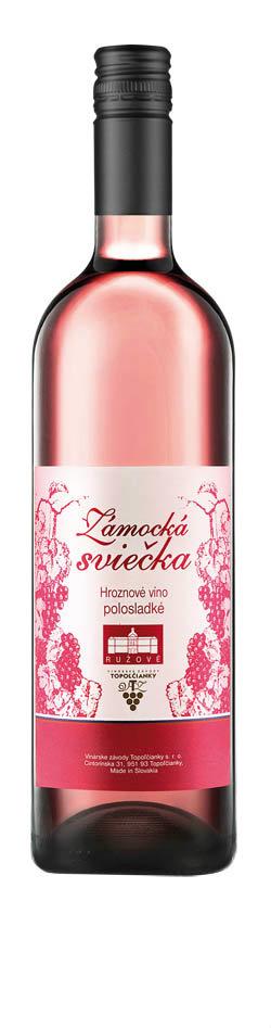 Vinárske závody Topoľčianky Zámocká sviečka ružové víno 1 l
