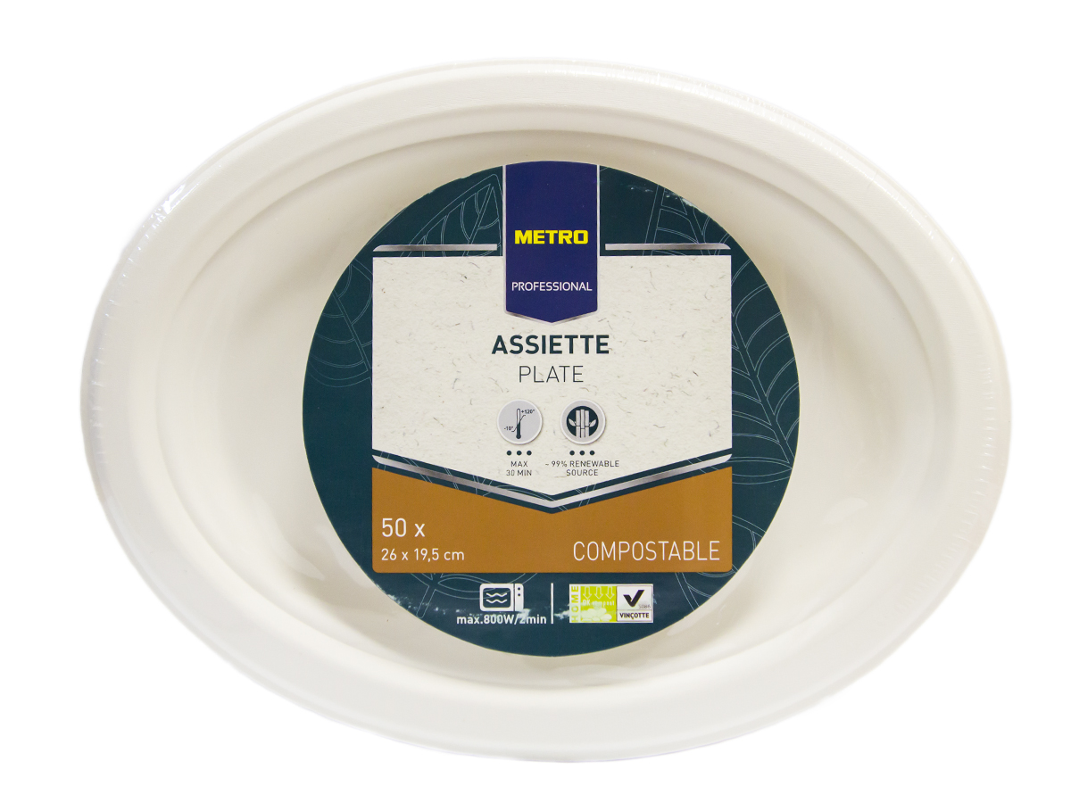 METRO PROFESSIONAL Pulp Tanier oválny 26 x 19,5 cm 50 ks